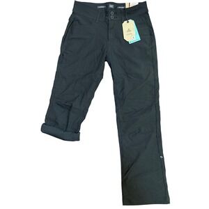 prAna Halle Pant II Black Mid-Rise Straight Leg Hiking Pants 4 SH 1971021 NEW